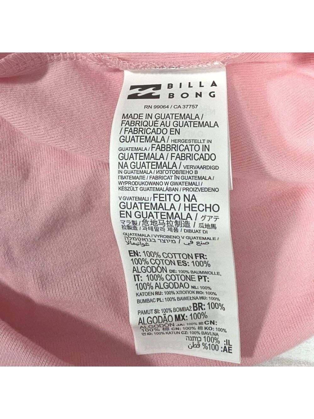 Billabong Take A Sun Trip Peachy Pink Baby Tee XL - New With Tags - Picture 8 of 9